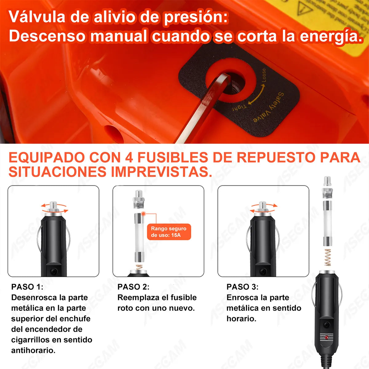 Gato Hidráulico Eléctrico 12v 5 Ton Kit Completo 5 en 1 para Automóviles