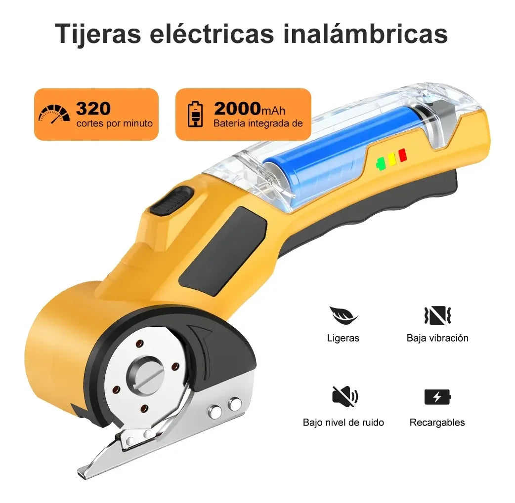 Tijera Eléctrica Inalámbrica para Cortar Tela y Cartón con Precisión