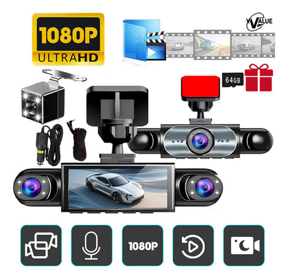 Cámara para Auto con Visión Nocturna y Luz LED - 64GB Incluidos