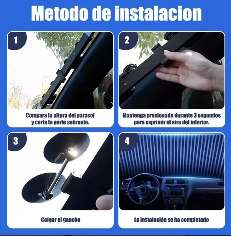 Parasol Retráctil para Parabrisas de Auto y Camioneta - Protección Solar Efectiva