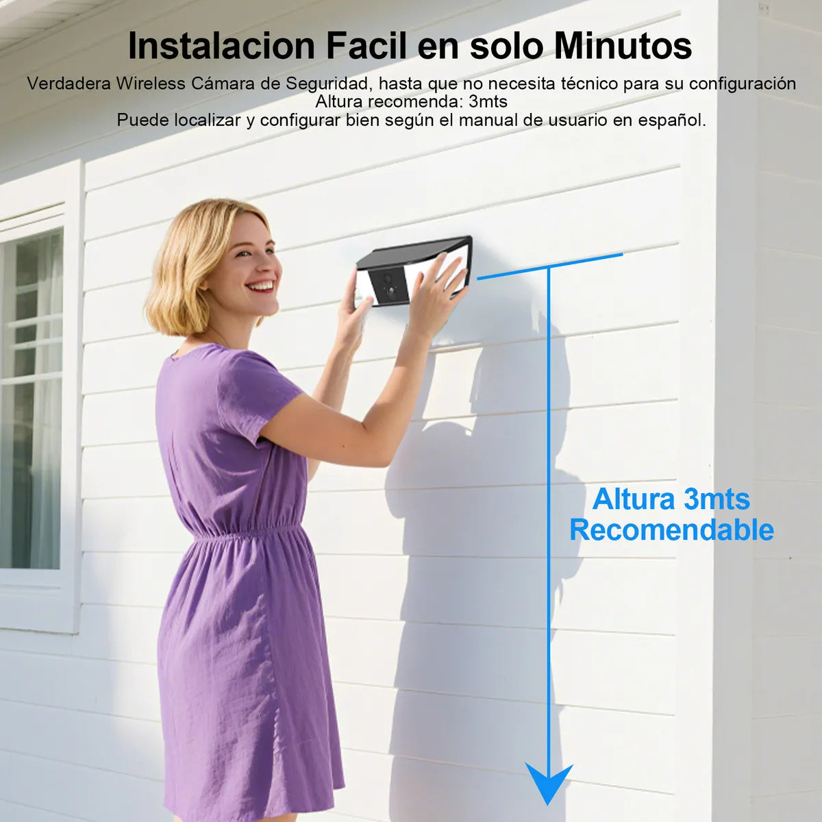 Cámara de Seguridad Solar Wifi Inalámbrica para Exteriores con Alarma y Audio - Metacompras