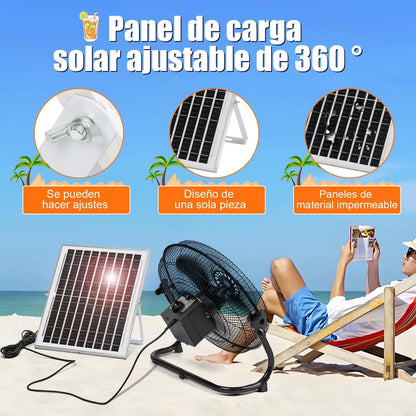 Ventilador Industrial Solar 10000 Mah 30.48 Cm Plástico Eficiente - Metacompras