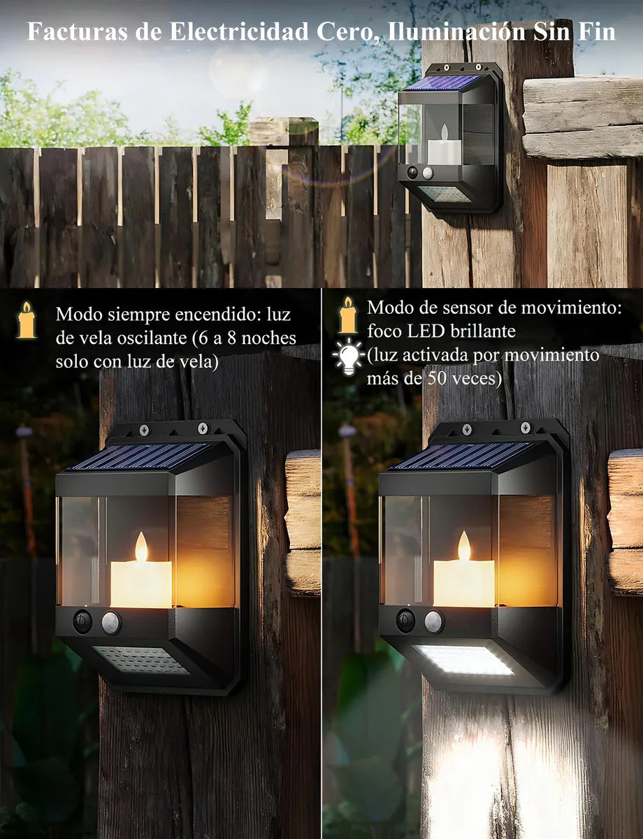 Lámpara Solar Exterior para Jardín con Sensor de Luz y 40 LEDs - Metacompras