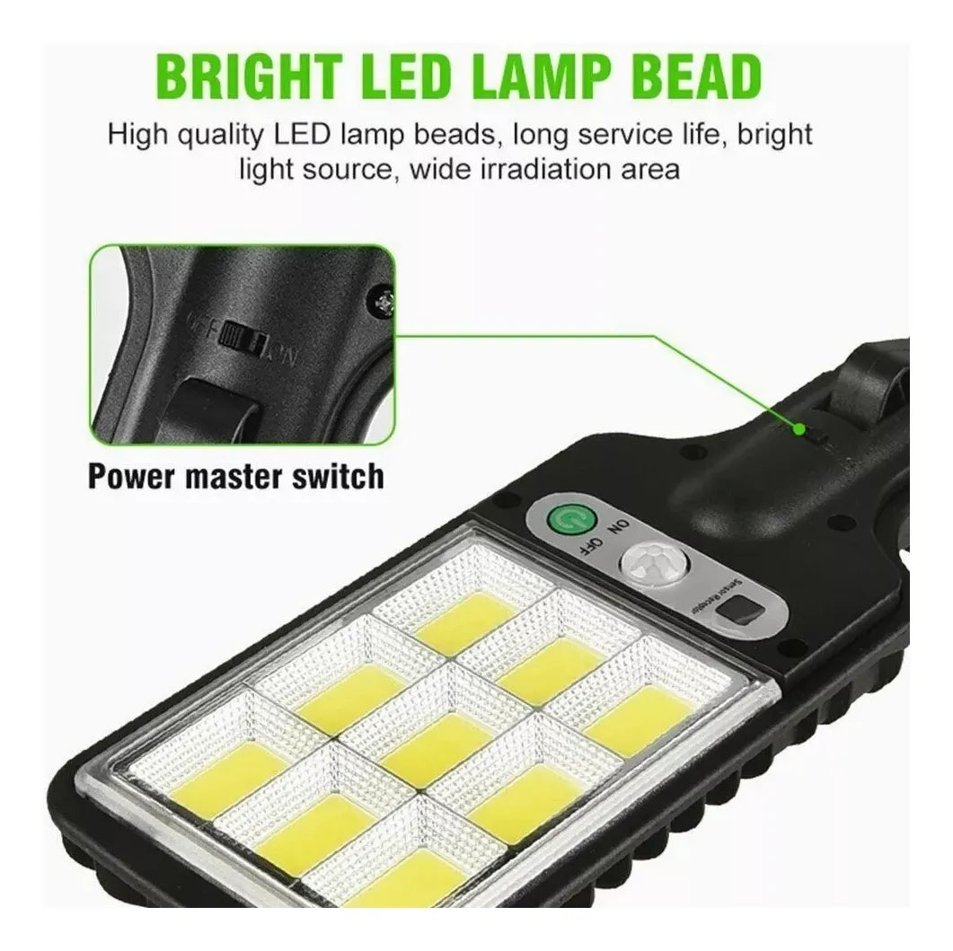 Lámpara Solar Exterior De Pared 120 Cob Con Sensor Inteligente - Metacompras