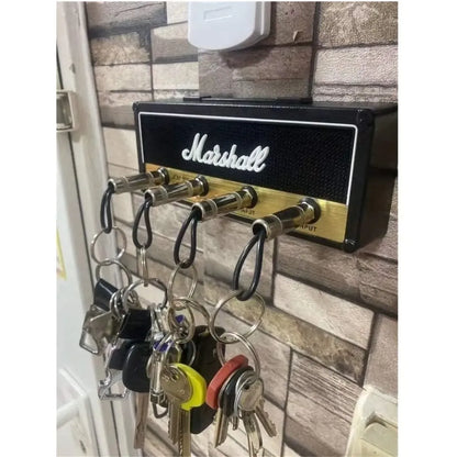 Amplifier-Style Wall Key Holder with Rocker Keychains