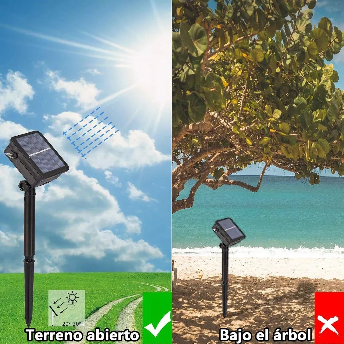 Guirnalda de Luces Solares para Exterior - Decoración Navideña Ideal - Metacompras