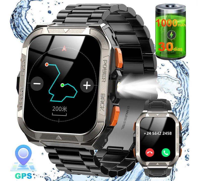 Smartwatch IP68 con GPS y Llamadas Bluetooth 2.1" 900mAh - Metacompras
