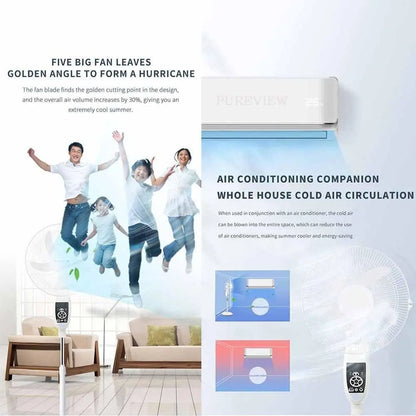 Ventilador de Piso Solar Recargable 30000mAh con Control Remoto - Metacompras