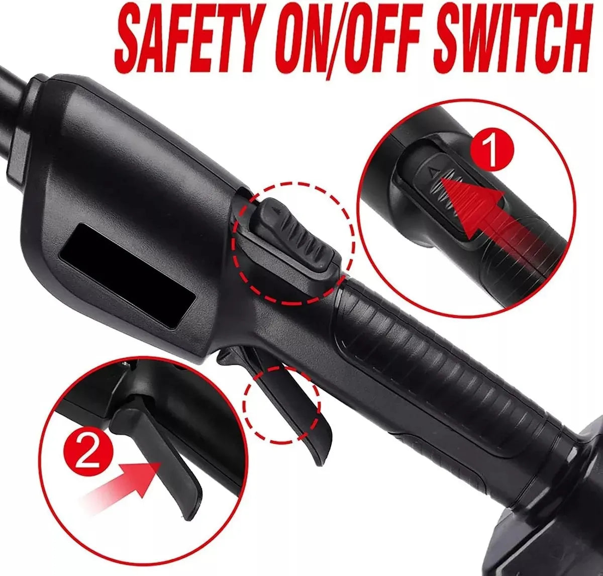 Motosierra Eléctrica Inalámbrica con Pértiga Telescópica 2.3m Naranja/Negro