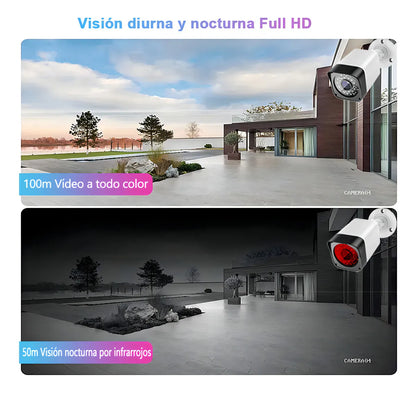 Kit Completo de 4 Cámaras de Seguridad 2MP con Visión Nocturna - Metacompras