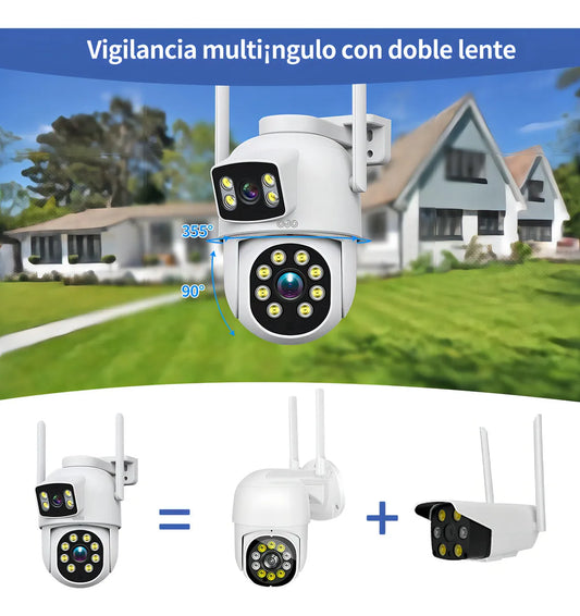 Cámara de Vigilancia Exterior 4K con Doble Pantalla 8MP - Metacompras