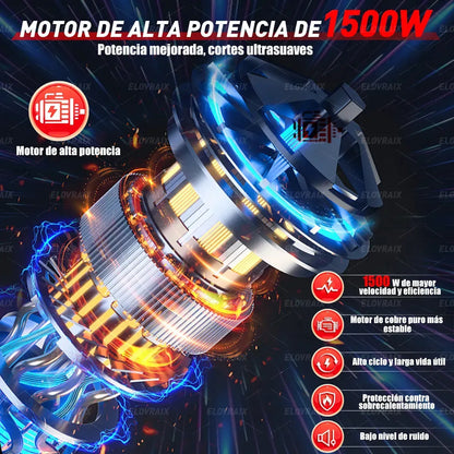 Motosierra Inalámbrica 1500W con Batería de 10000mAh y Accesorios Incluidos