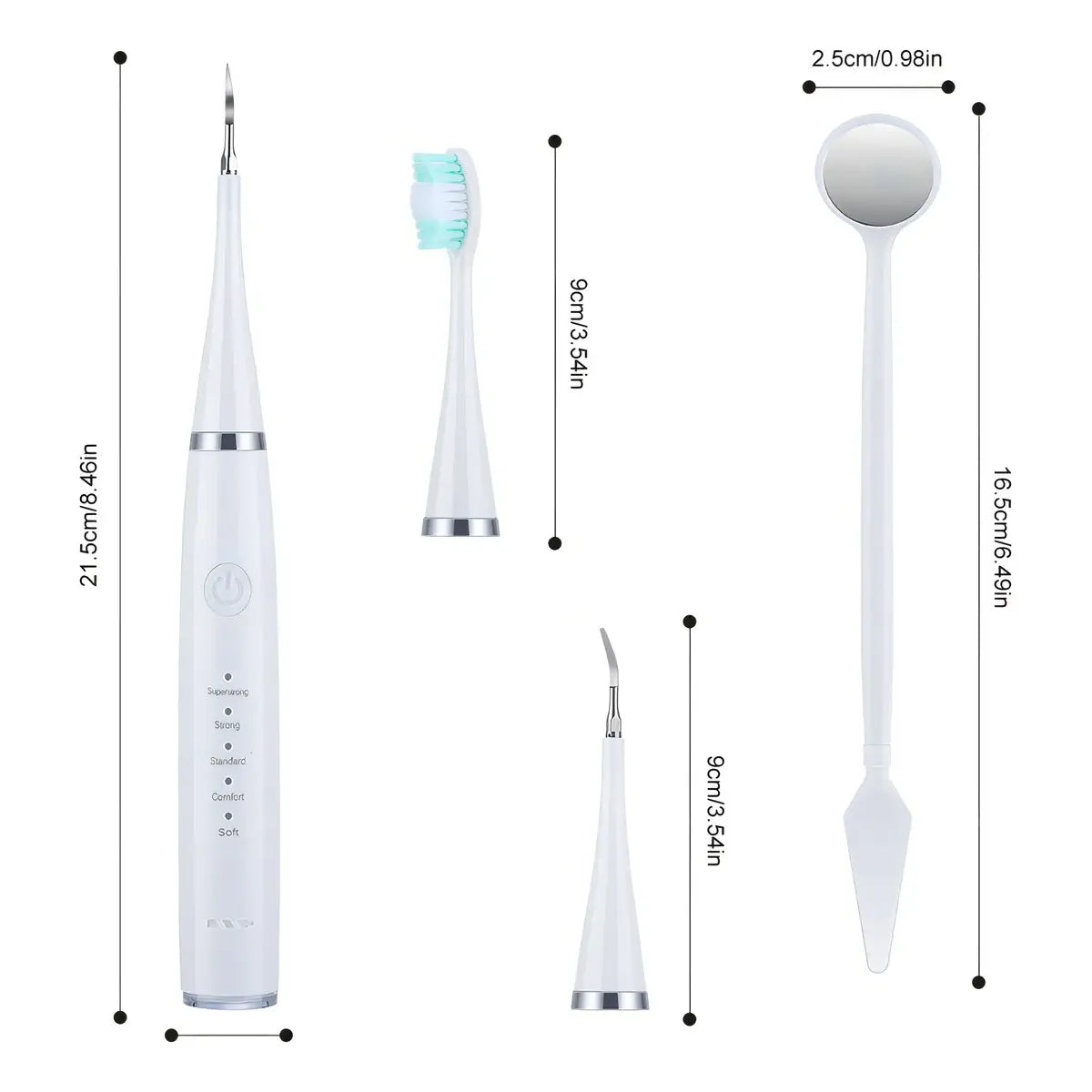 Kit Eléctrico de Limpieza Dental 3 en 1 para Eliminar Sarro y Manchas