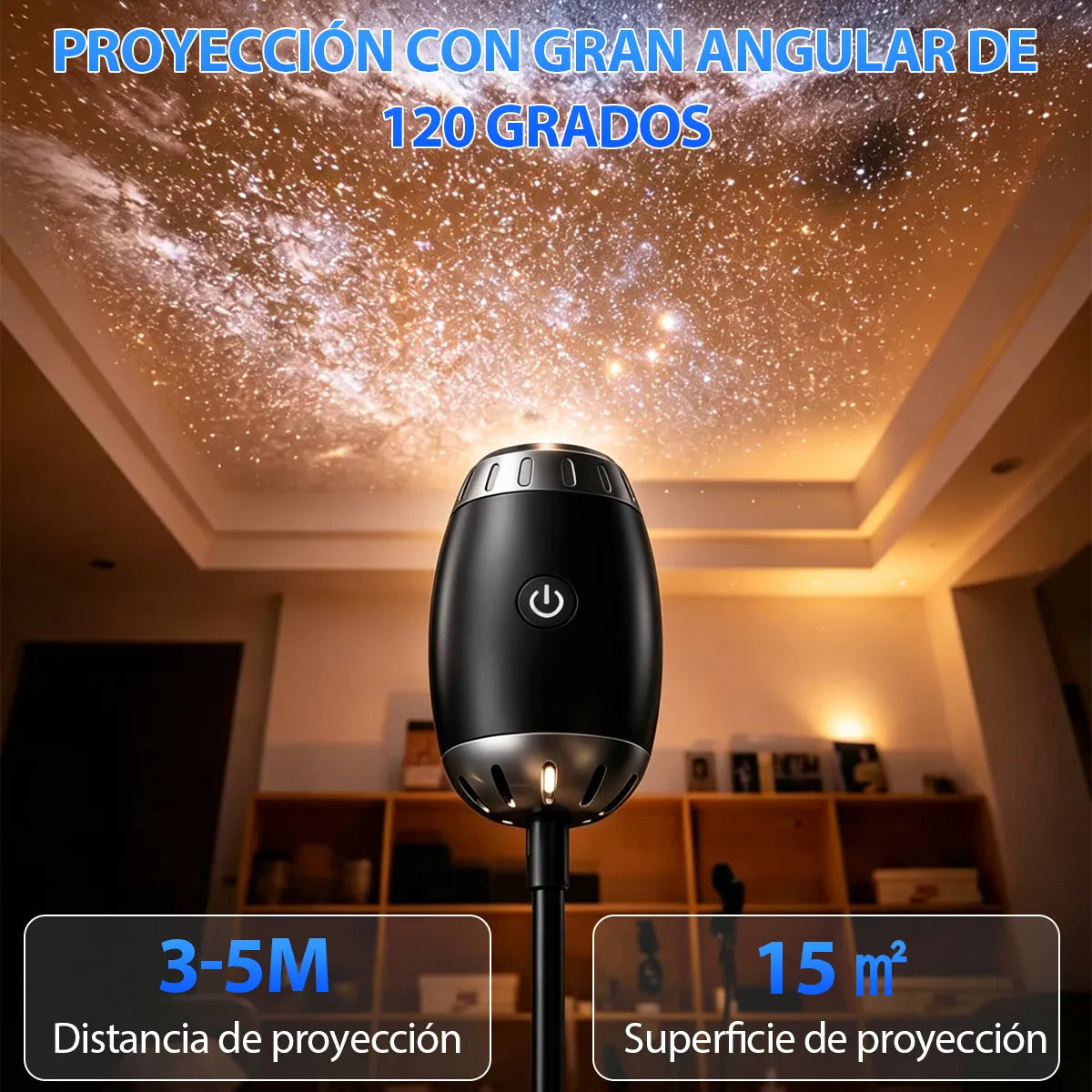 Proyector de Estrellas Luz Nocturna USB para Crear Ambientes Mágicos