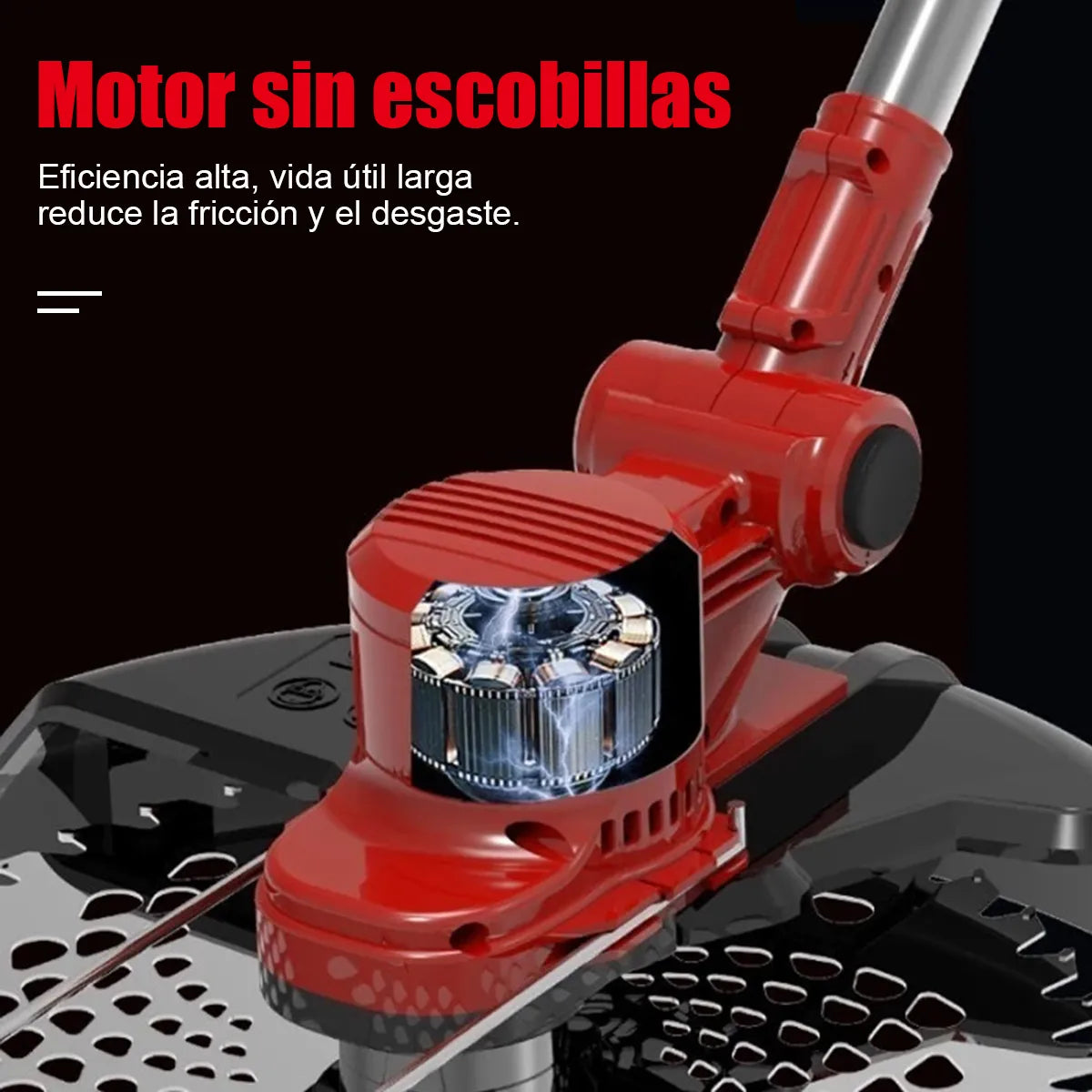 Desbrozadora Electrica Inalambrica Sin Escobillas 9inch Hoja Color Rojo - Metacompras