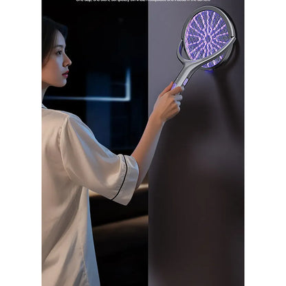 Matamoscas Eléctrico Telescópico con Luz LED para Control de Insectos