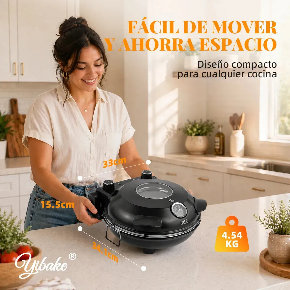 Horno Eléctrico para Pizza con Doble Control de Temperatura y Piedra Cerámica