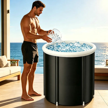 150L Portable Folding Bathtub for Home Spa - Durable Design