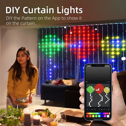 Smart LED Curtain Lights Waterproof with Remote Control