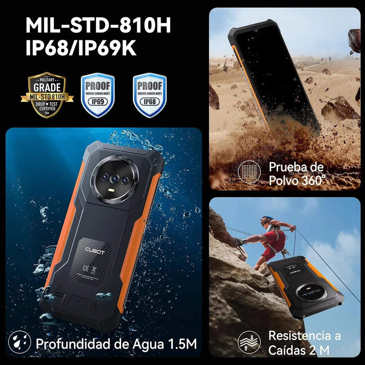 Smartphone Dual SIM 128GB Negro Naranja 6GB RAM - Potente y Versátil - Metacompras