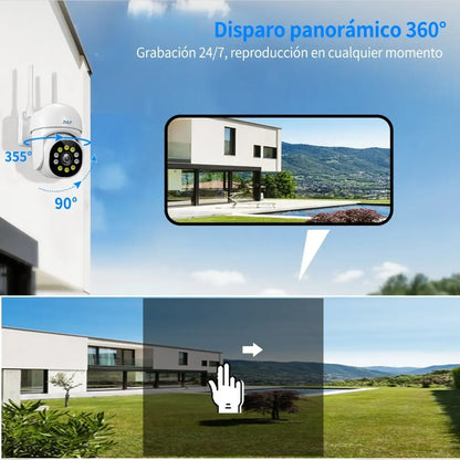 Cámara de Seguridad Exterior Wifi con Audio Bidireccional y Visión Nocturna