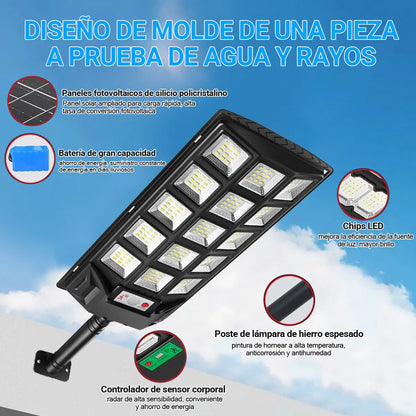 Lámpara LED Solar Exterior 4800W para Alumbrado Público Eficiente - Metacompras
