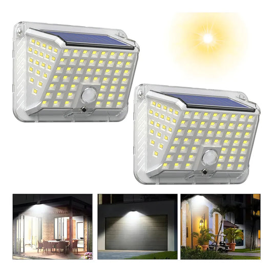 Lámpara Solar Exterior con Sensor para Jardín - Paquete de 2 Pzs - Metacompras