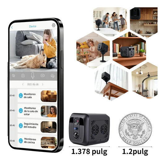 Mini Cámara Espía Wifi Inalámbrica con Infrarrojos para Seguridad Interior - Metacompras