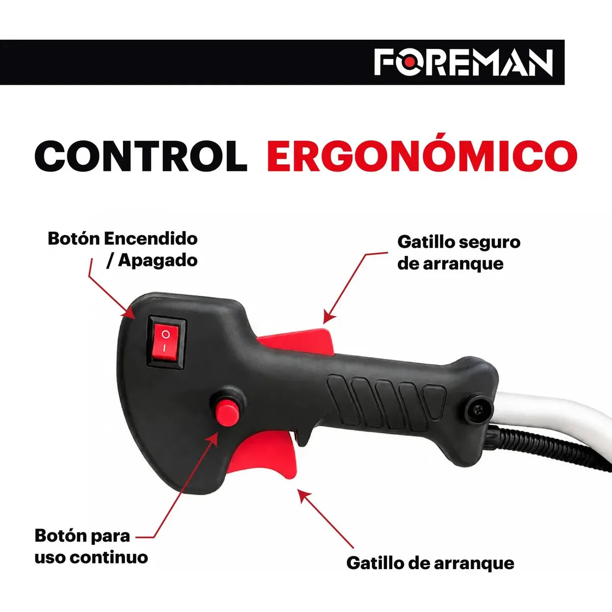 Desbrozadora Gasolina 52cc 2.5hp con Accesorios para Jardín Cuidados