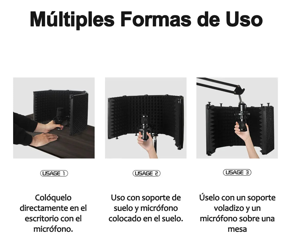 Kit de Espuma Acústica Plegable para Aislamiento de Ruido y Grabaciones - Metacompras