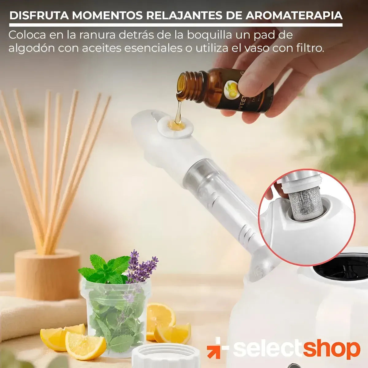 Vaporizador Facial con Cabezal Rotatorio 360° para Limpieza Profunda