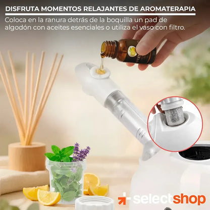 Vaporizador Facial con Cabezal Rotatorio 360° para Limpieza Profunda