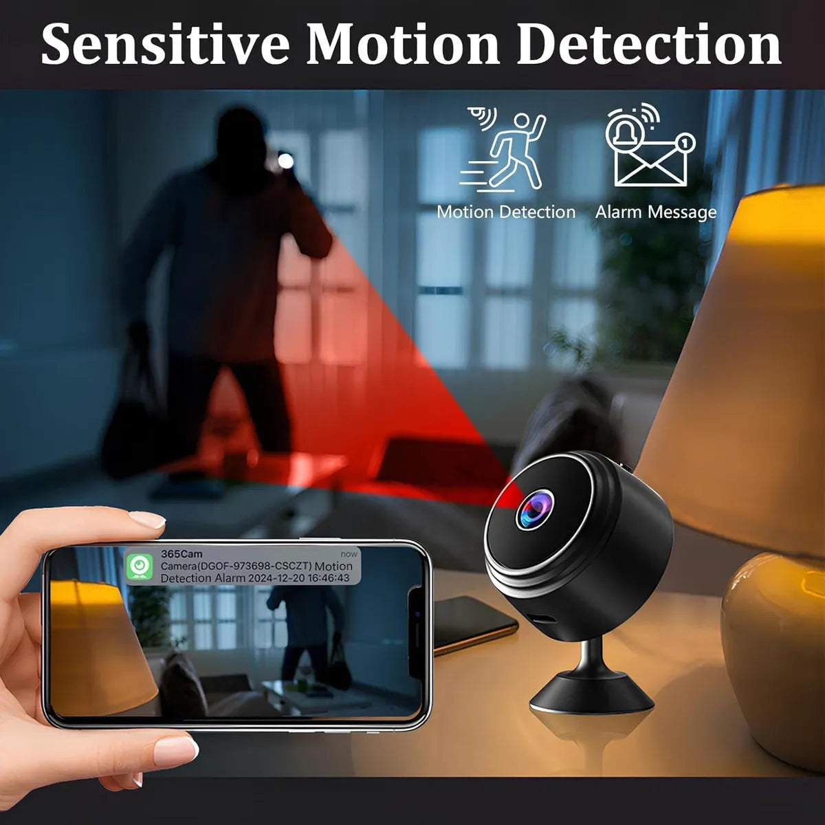 Cámara WiFi A9 HD1080P portátil con visión nocturna y transmisión en vivo - Metacompras