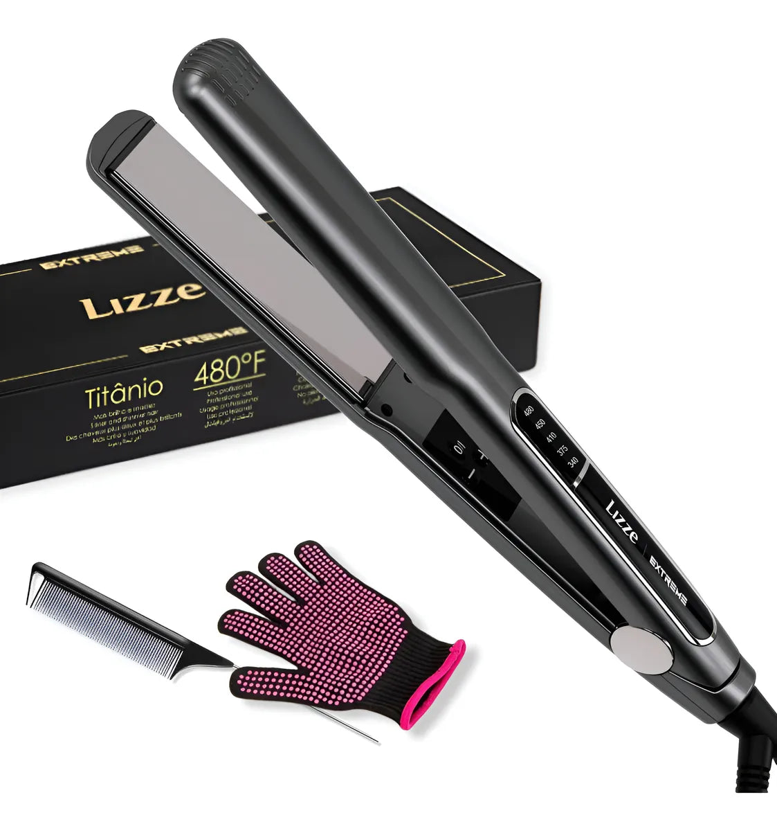 Plancha Profesional Extreme con Guante y Peine - Kit Completo