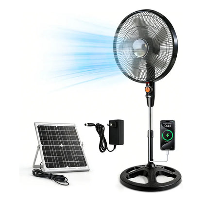 Ventilador Solar Recargable 20000mAh Silencioso y Potente