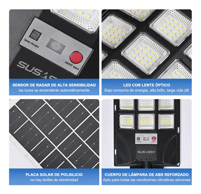 Lámparas Led Solares para Jardín - Estructura Negra - Metacompras