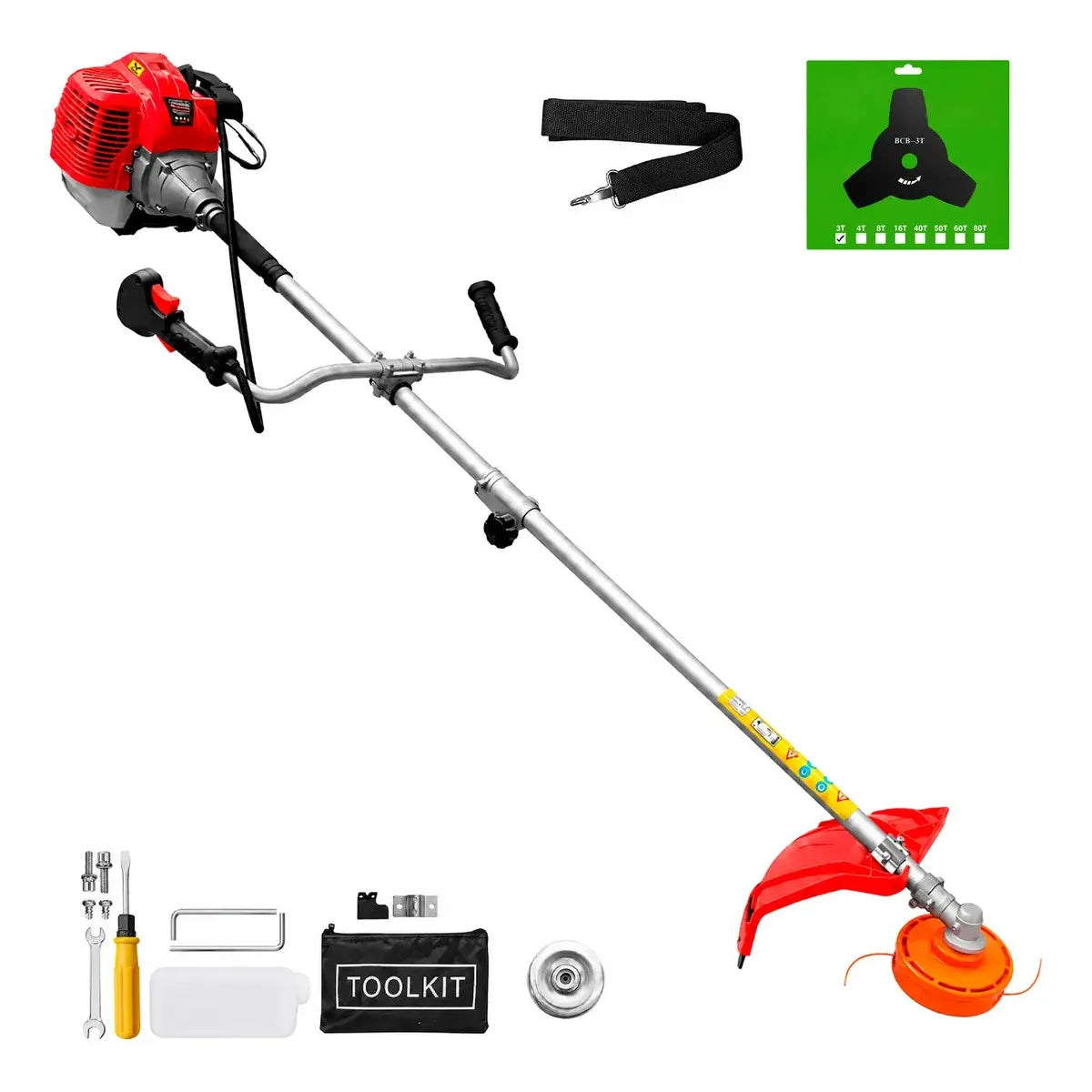 Desbrozadora Gasolina 52cc 2.5hp con Accesorios para Jardín Cuidados