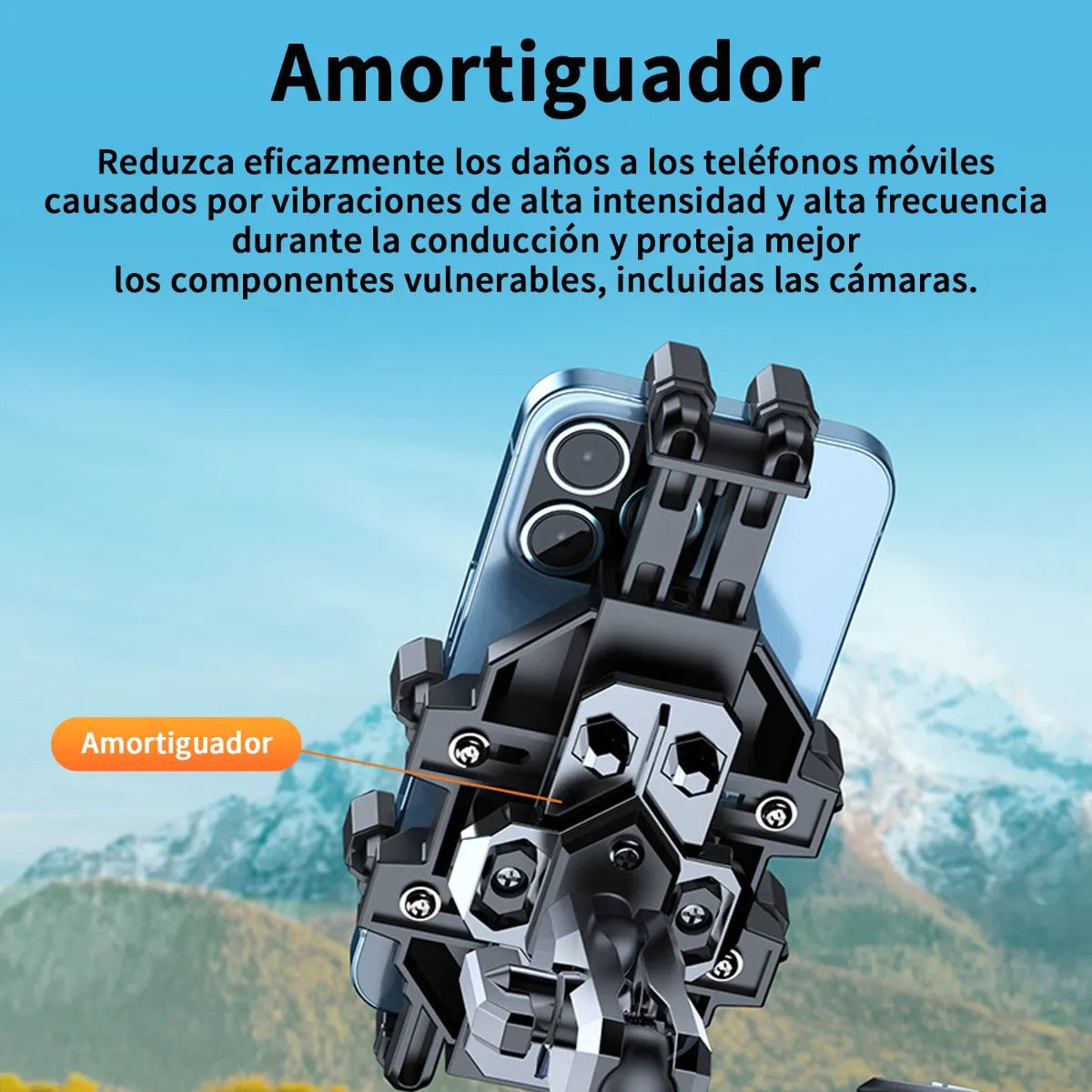 Soporte Antirrobo y Amortiguador para Celular en Motocicleta