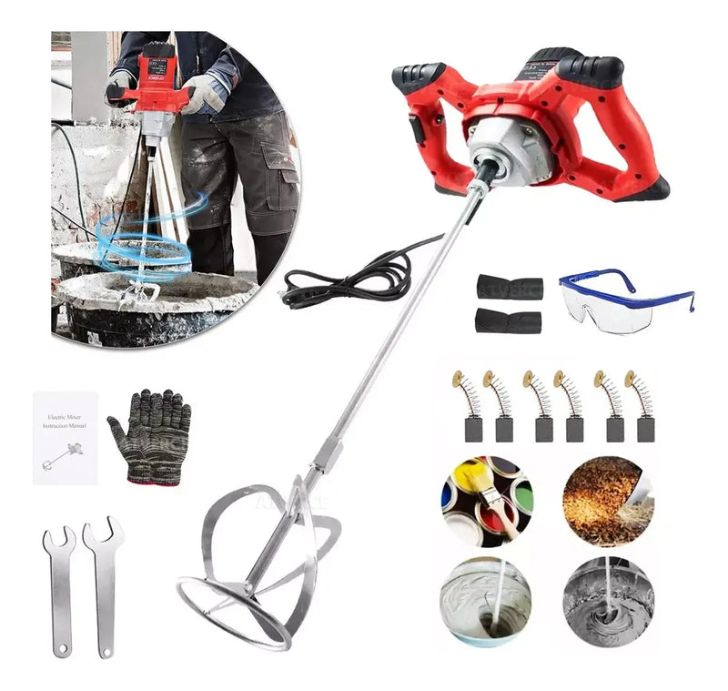 Mezcladora Eléctrica 2100W 6 Velocidades Ideal para Pintura y Cemento - Metacompras