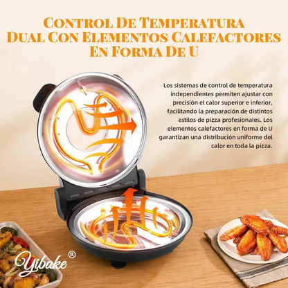 Horno Eléctrico para Pizza con Doble Control de Temperatura y Piedra Cerámica