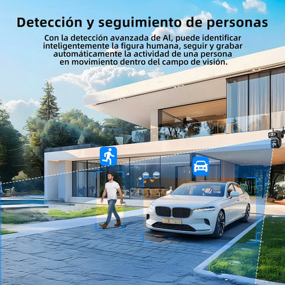 Cámara Solar Doble Lente 1080mp para Vigilancia al Aire Libre - Metacompras
