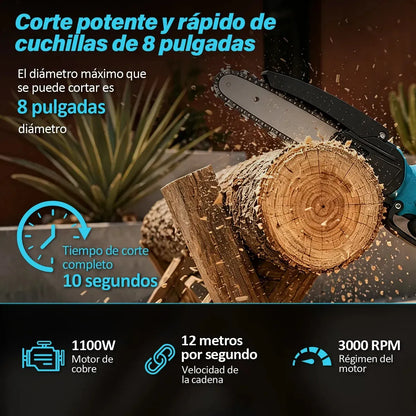 Motosierra y Tijera Eléctrica para Poda de Altura con Baterías y Barra Telescópica