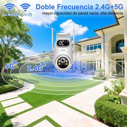 Cámara de Seguridad Solar 12MP con Doble Lente y Pantalla 5G
