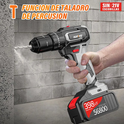 Taladro Rotomartillo Sin Escobillas con 2 Baterías 3.0ah Negro - Metacompras