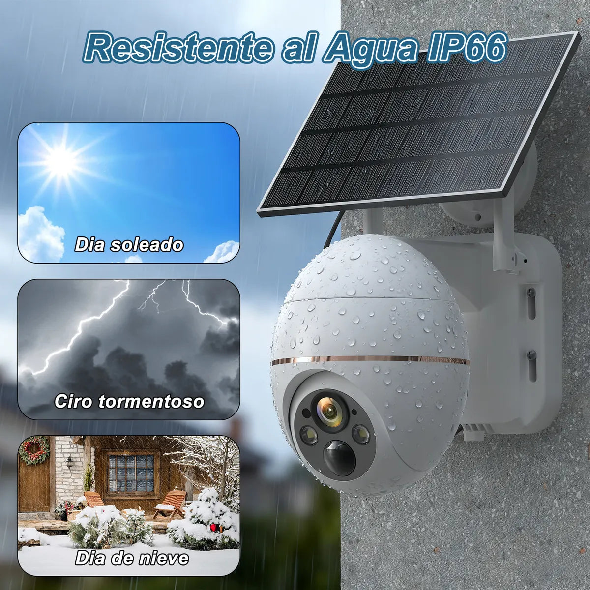 Cámara de Seguridad Wifi Exterior 5MP HD con Visión Nocturna LED
