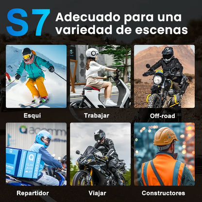 Intercomunicador para Casco de Motocicleta con Luces RGB y Conexión Dual