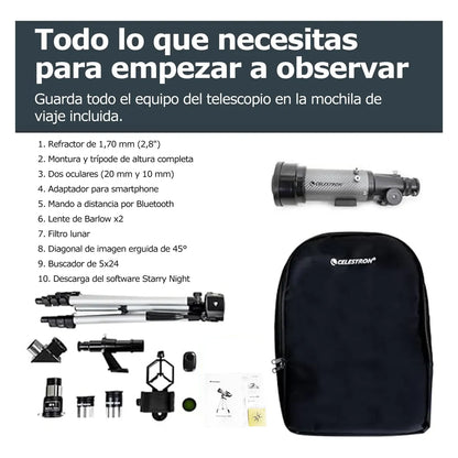 Telescopio Portátil Refractor 70mm con Accesorios Incluidos