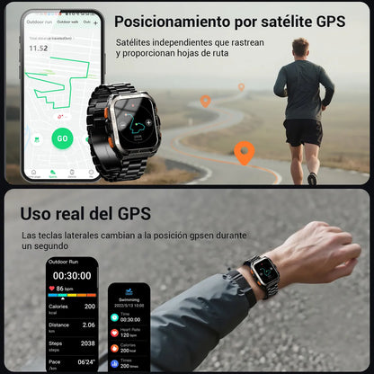 Smartwatch IP68 con GPS y Llamadas Bluetooth 2.1" 900mAh