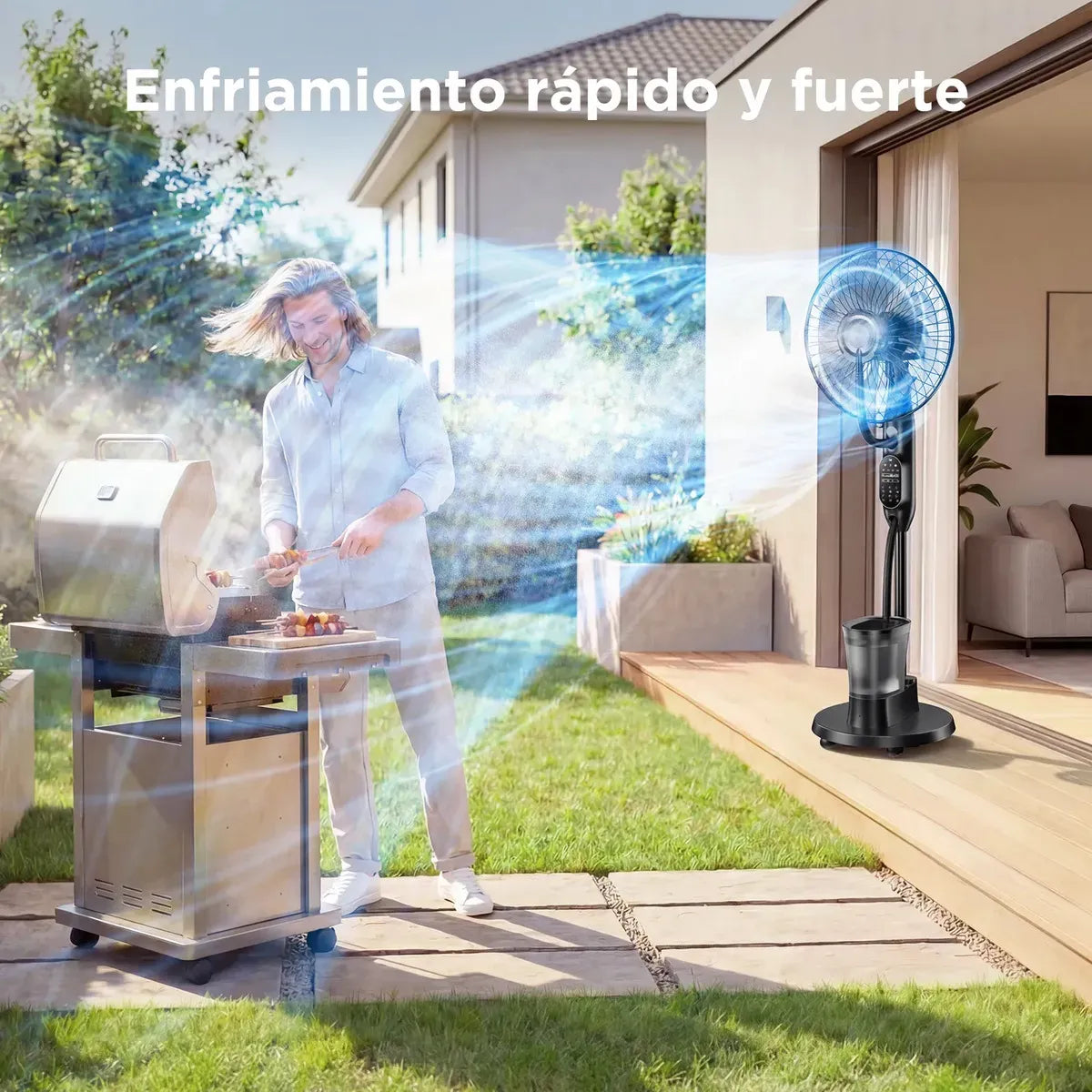 Ventilador de Pie con Humidificador y Control Remoto 46 cm