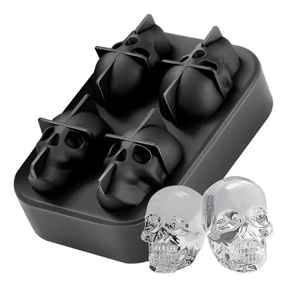 Skull-Shaped Silicone Ice Mold - Reusable and Practical